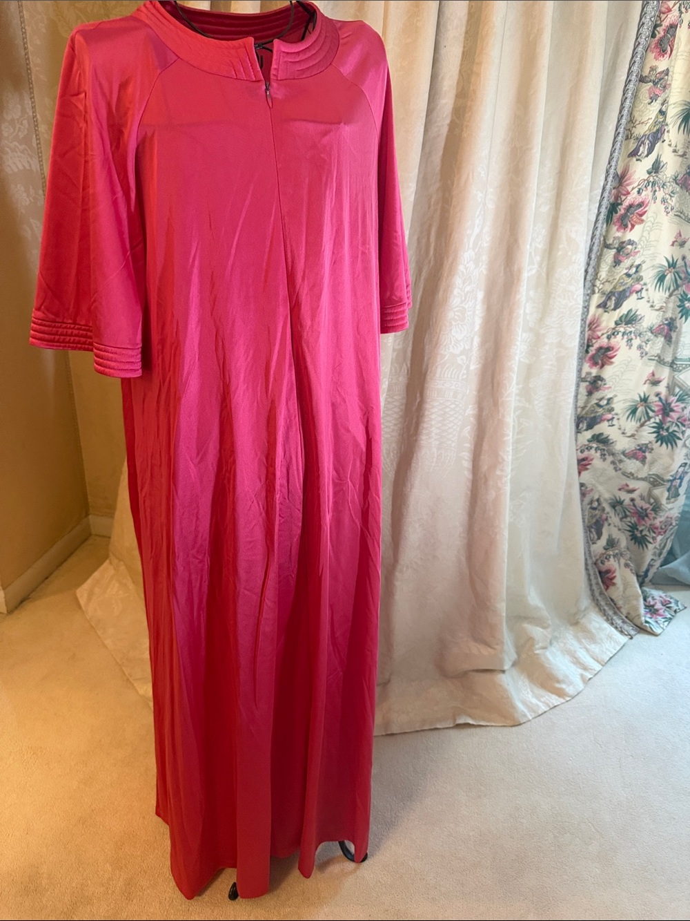 Vanity Fair Hot Pink Women's Maxi Dress with Zip wFront